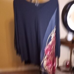 DG Poncho with Floral Accent